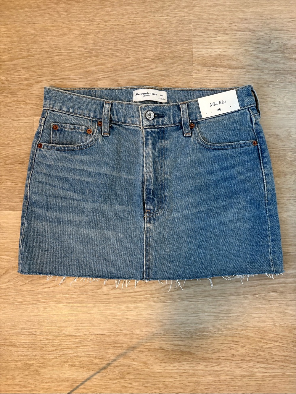 Mid-Rise Blue Denim Mini Skirt - Abercrombie